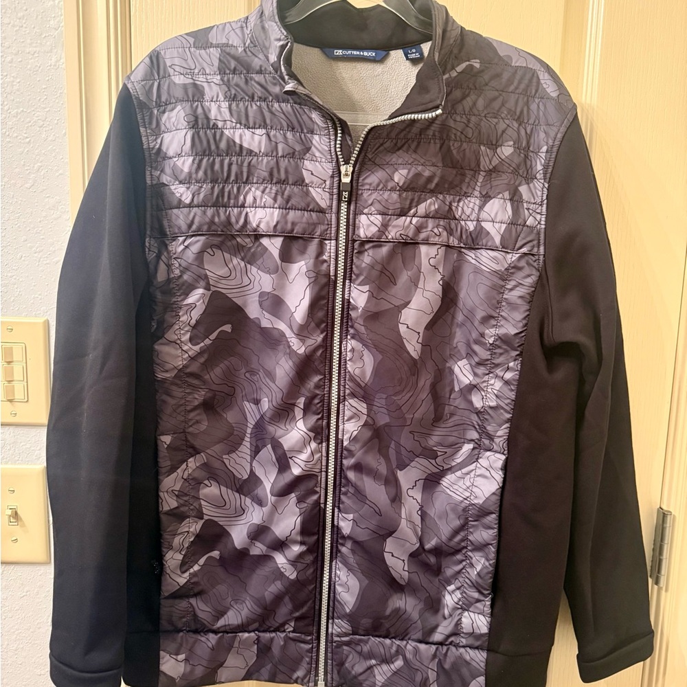 Cutter & Buck Men's Black and Gray Performance Jacket